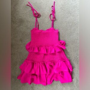 Pink ruffle boutique dress